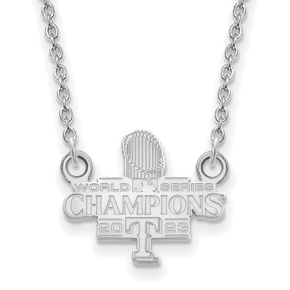 Sterling Silver 2023 WS Champs Texas Rangers SM Necklace, 18 Inch
